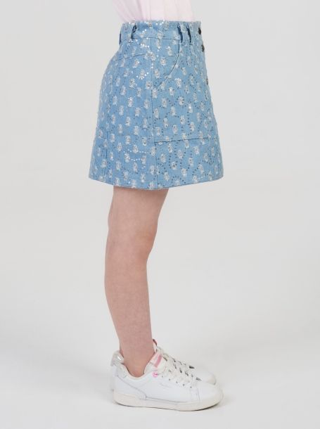 Фото3: Джинсовая голубая юбка для девочки