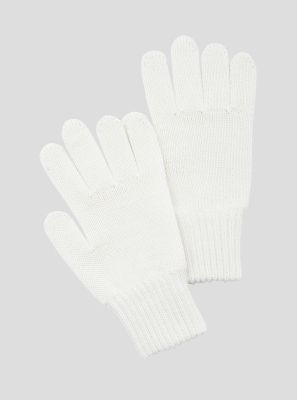 Фото1: Белые вязаные перчатки для девочки