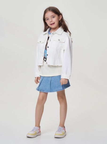 Фото4: картинка 16.120 Куртка джинсовая, белый Choupette - одевайте детей красиво!