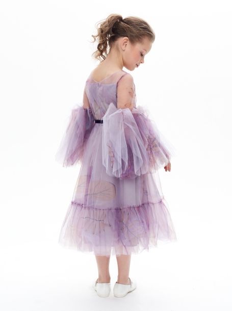 Фото3: картинка 1391.43 Платье нарядное Церемония с арт-рукавами, лаванда Choupette - одевайте детей красиво!