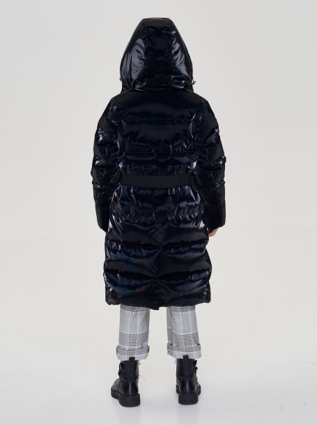 Фото4: картинка 695.20 Пальто пуховое удлиненное, черный винил Choupette - одевайте детей красиво!