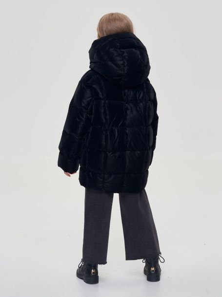 Фото4: картинка 664.1.20 Куртка  объемная с капюшоном (синтепух), черный Choupette - одевайте детей красиво!