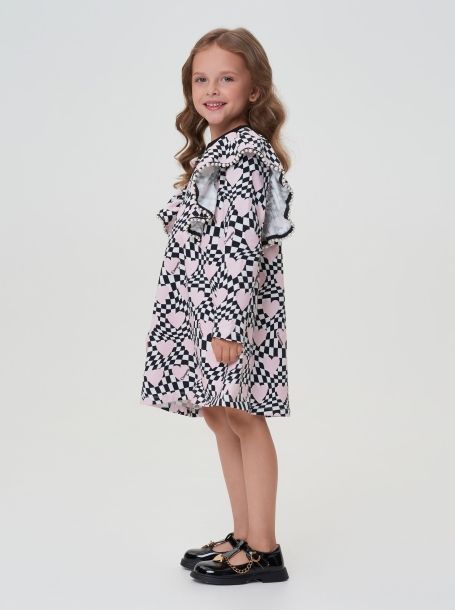 Фото5: картинка 50.116 Платье трикотажное с декором, фирменный принт Choupette - одевайте детей красиво!