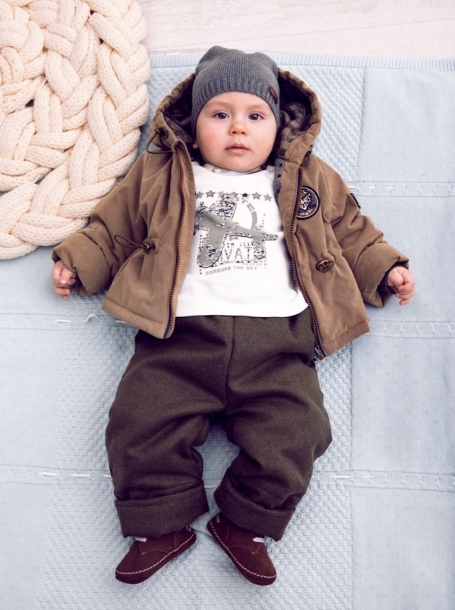 Фото2: 37.68 Комплект утепленный для мальчика (курточка, штанишки) с декором