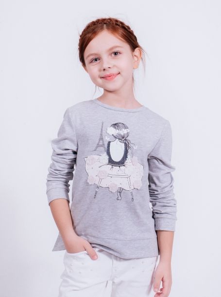 Фото1: 03.67 Серый свитер для девочки
