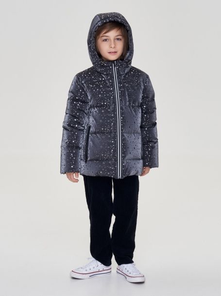 Фото4: картинка 712.20 Куртка пуховая, принт на черном Choupette - одевайте детей красиво!
