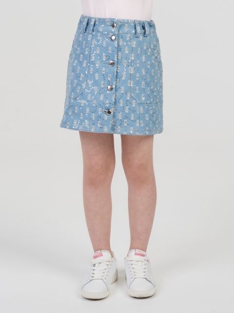 Фото2: Джинсовая голубая юбка для девочки
