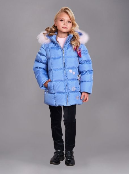 Фото1: Голубая теплая куртка для девочки