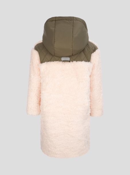 Фото13: картинка 742.20 Пальто из искусственного меха, розовый с отделкой хаки Choupette - одевайте детей красиво!