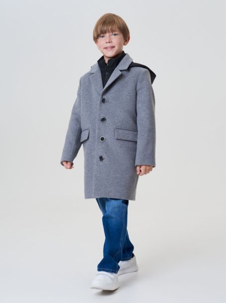 Фото8: картинка 756.20 Пальто на синтепоне с капюшоном, серый Choupette - одевайте детей красиво!