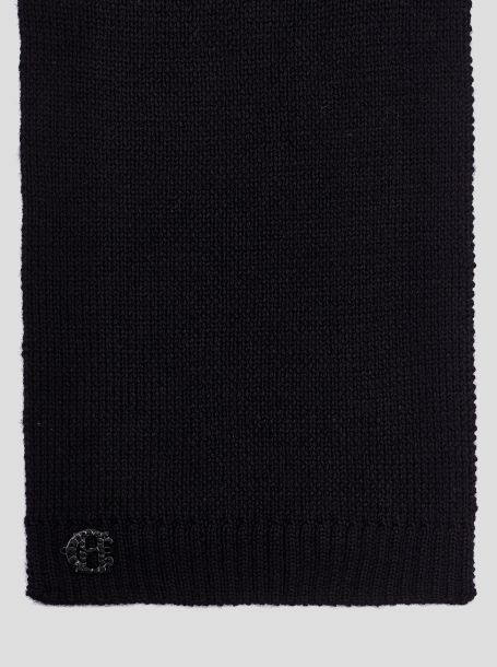 Фото2: Черный шерстяной шарф