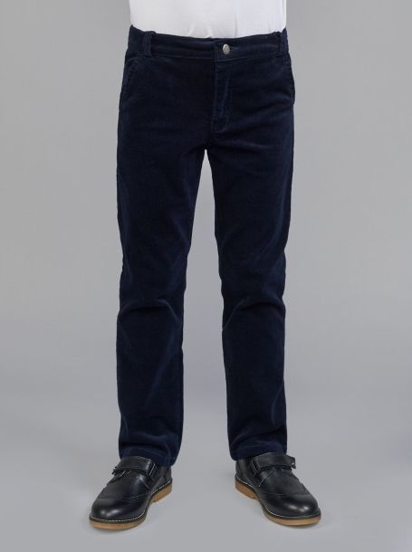 Фото2: Вельветовые синие брюки для мальчика