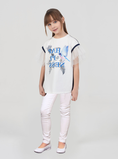 Фото1: 134.70 Белые детские джинсы