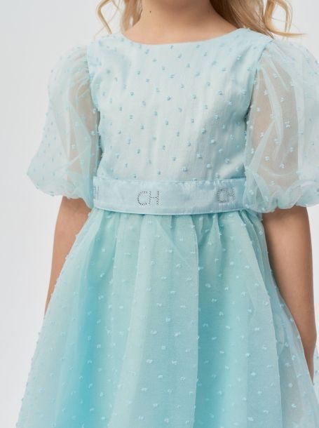 Фото7: картинка 1497.1.43 Платье нарядное из органзы с объемными рукавами, тиффани Choupette - одевайте детей красиво!