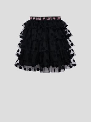Фото1: 95.100 Пышная черная юбка в горошек