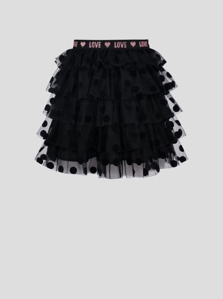 Фото1: 95.100 Пышная черная юбка в горошек