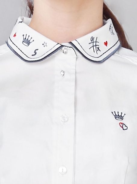 Фото3: 177.4.31 Белая детская блузка для девочки