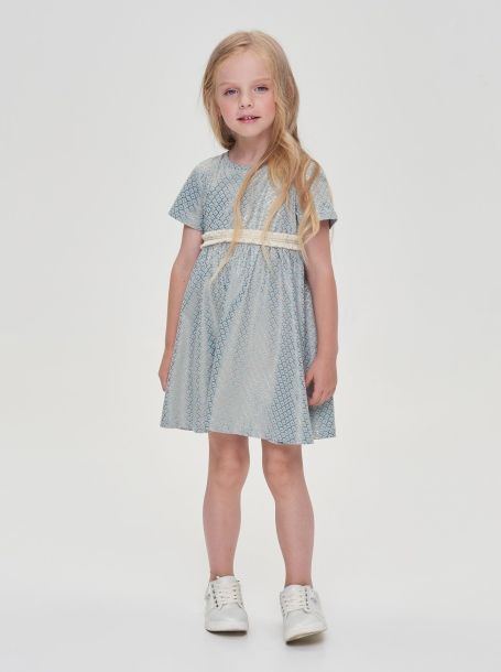 Фото4: картинка 47.106 Платье из принтованного трикотажа, мята Choupette - одевайте детей красиво!