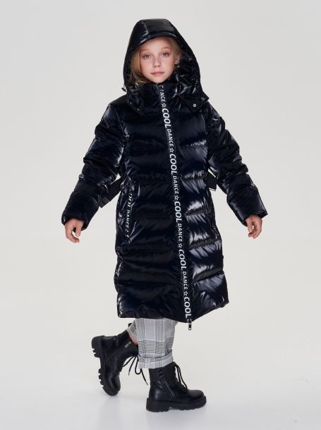 Фото5: картинка 695.20 Пальто пуховое удлиненное, черный винил Choupette - одевайте детей красиво!