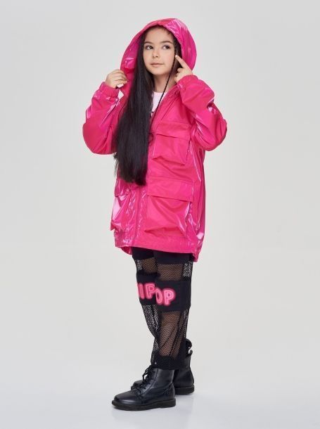 Фото4: Малиновая куртка ветровка для девочки