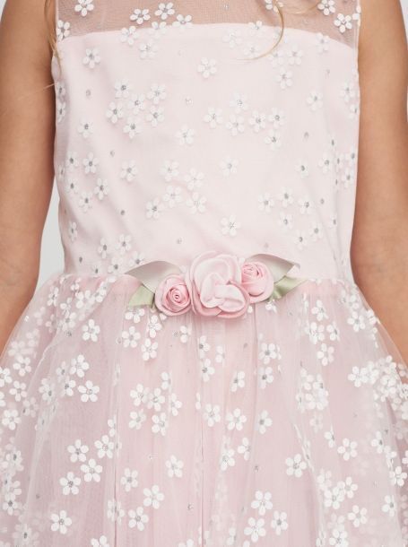 Фото4: Розовое платье с цветочками для девочки