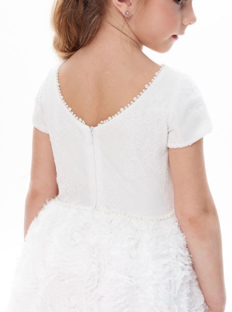 Фото5: картинка 1398.43 Платье нарядное Церемония с юбкой-баллон и бусинами, белый Choupette - одевайте детей красиво!