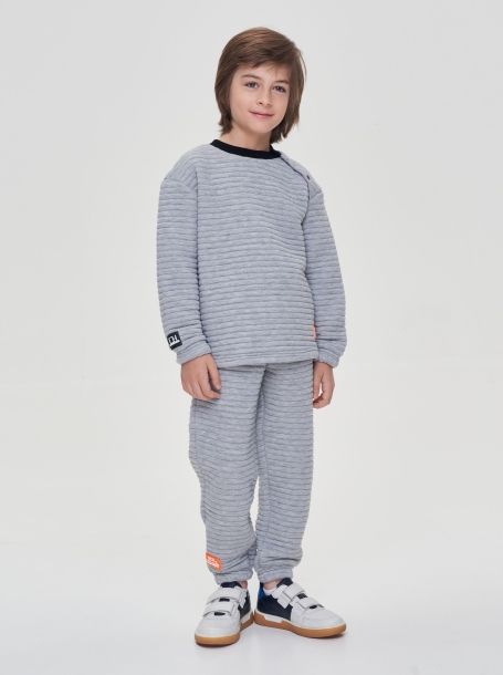 Фото8: картинка 17.109 Джемпер-свитшот стеганый, серый меланж Choupette - одевайте детей красиво!