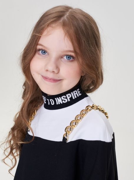 Фото6: картинка 39.108 Джемпер-лонгслив, черно-белый Choupette - одевайте детей красиво!
