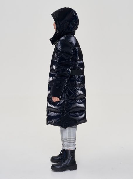 Фото3: картинка 695.20 Пальто пуховое удлиненное, черный винил Choupette - одевайте детей красиво!