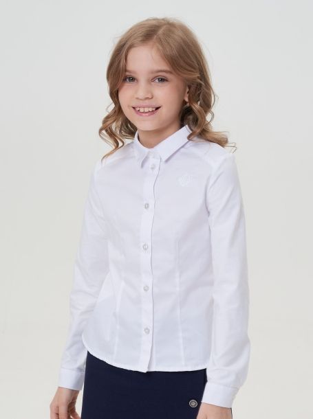 Фото1: Классическая белая блузка для девочки