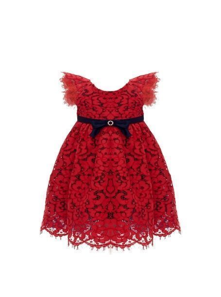 Фото1: картинка 1448.43 Платье нарядное Церемония из кордового кружева , цвет красный, для дев Choupette - одевайте детей красиво!