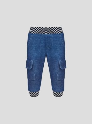 Фото1: Трикотажные синие брюки для мальчика