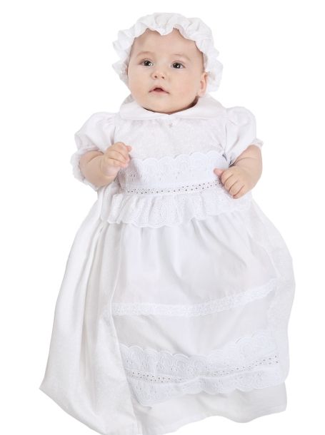 Фото2: картинка 50.12 Крестильное платье и капор для девочки  Choupette - одевайте детей красиво!