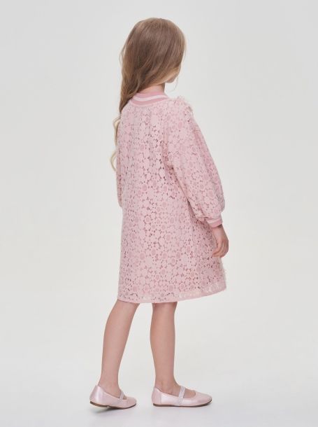 Фото6: картинка 06.106 Платье мягкое комбинированное с кружевом, пудра Choupette - одевайте детей красиво!