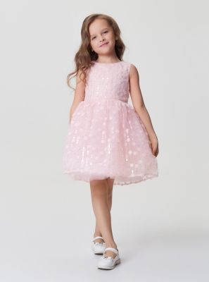 Фото1: картинка 1586.43 Платье Церемония с цветами и пайетками, нежно-розовый Choupette - одевайте детей красиво!