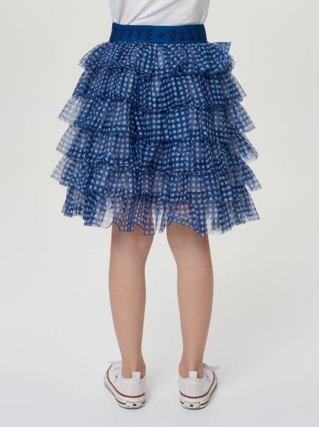Фото3: картинка 22.120 Юбка из сетки с воланами, синяя клетка Choupette - одевайте детей красиво!