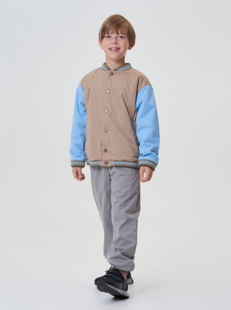Фото1: картинка 29.117 Куртка утепленная, бежевый с голубым Choupette - одевайте детей красиво!