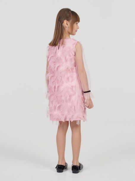 Фото4: Розовое нарядное платье с бахромой