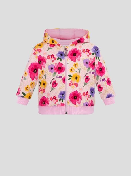Фото2: картинка 96.118 Костюм (Бомбер и брюки) из футера, принт Цветы Choupette - одевайте детей красиво!