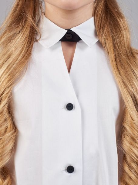 Фото3: Удлиненная белая блузка для девочки