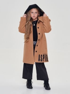 Фото1: картинка 686.20 Пальто на синтепоне с капюшоном и вышивкой, беж Choupette - одевайте детей красиво!