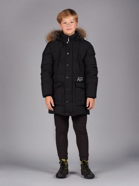 Фото1: Пуховая черная куртка для мальчика