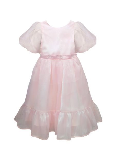 Фото1: картинка 1470.43 Платье нарядное из органзы с объемными рукавами, розовый Choupette - одевайте детей красиво!