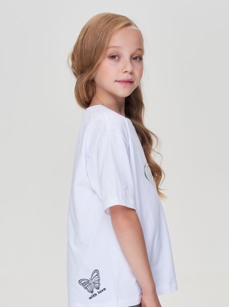 Фото2: картинка 78.1.108 Джемпер-футболка , экрю Choupette - одевайте детей красиво!