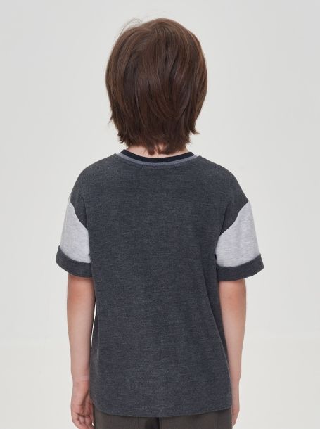 Фото5: картинка 01.107 Джемпер-футболка с принтом, серый Choupette - одевайте детей красиво!