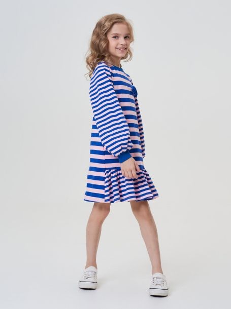 Фото2: картинка 15.114 Платье трикотажное, электрик/полоска Choupette - одевайте детей красиво!