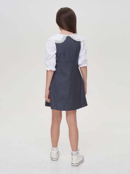 Фото3: картинка 101.7.31 Платье-Сарафан классический, серый Choupette - одевайте детей красиво!