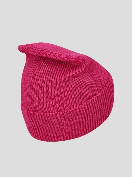Фото2: Розовая вязаная шапка бини