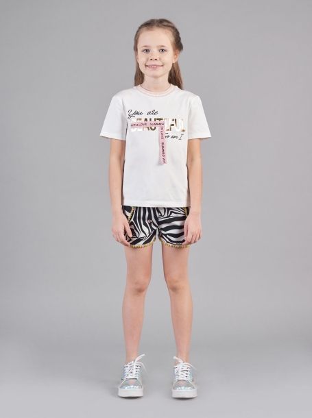 Фото5: Джемпер-футболка с принтом для девочки