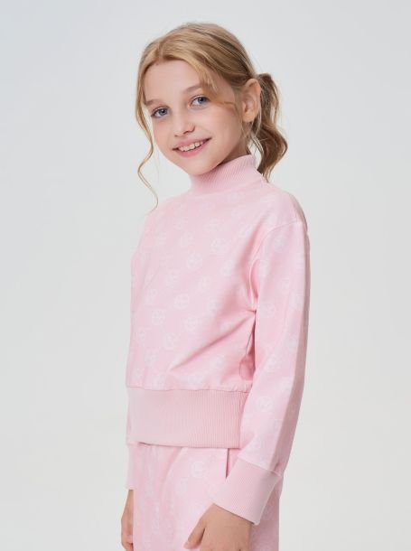 Фото3: картинка 311.70 Костюм из футера (свитшот, брюки), фирменный принт на розовом Choupette - одевайте детей красиво!